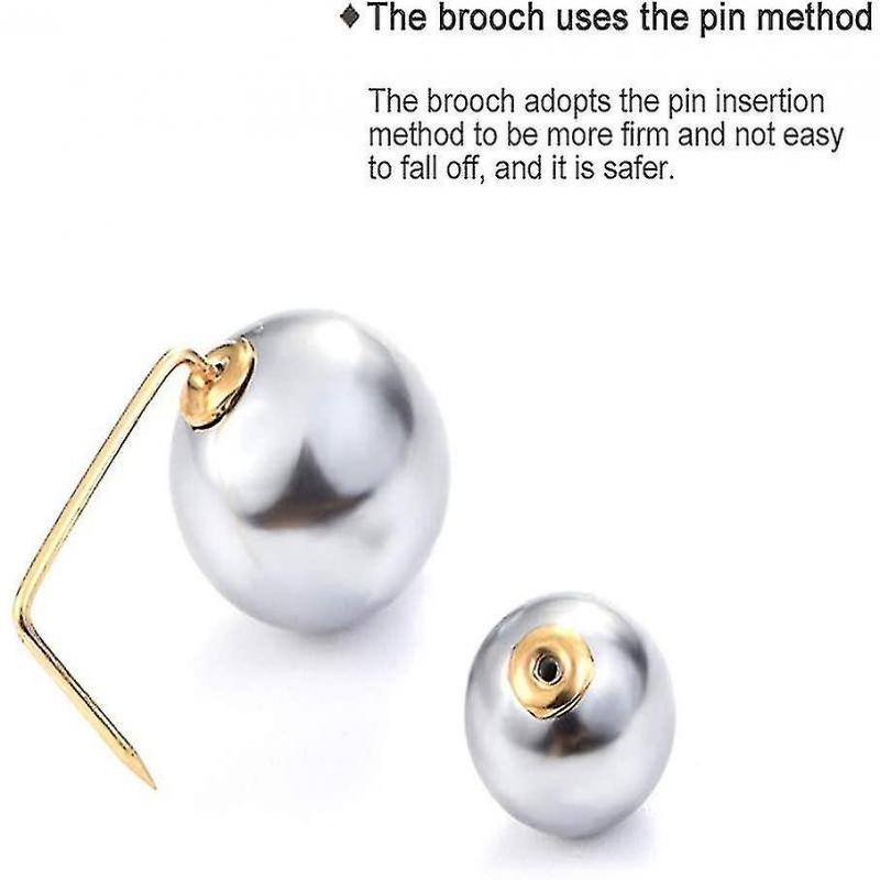 3 Pcs Artificial Pearl Brooch Fassweater Shawl Clip Safety Buttons Pins Brooch Clothing Jeans Hat Bag Decoration
