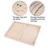 Jewelry Display Tray Bracelet Ring Earring Necklace Holder Storage Plate Case (Beige Flannel)