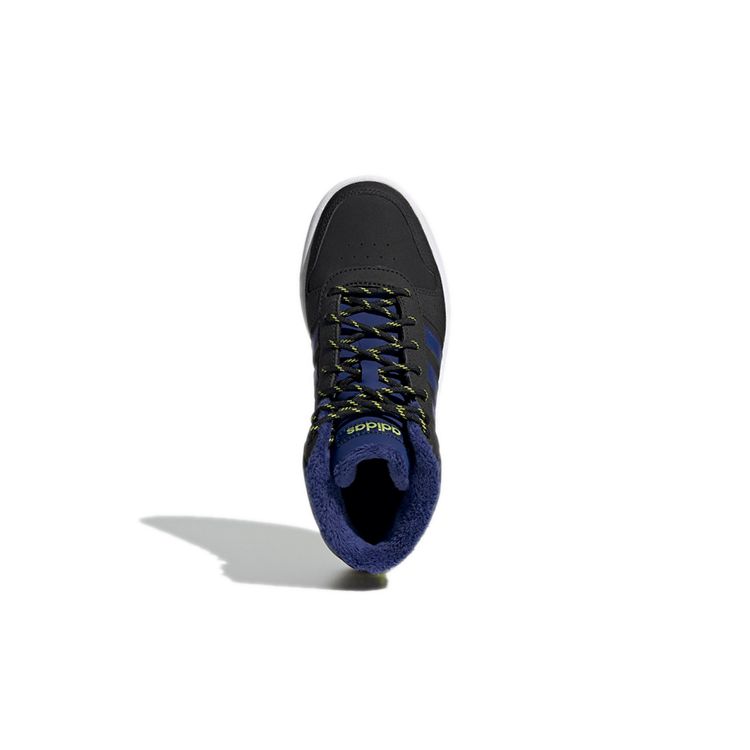 Adidas Neo Hoops 2.0 Durable Shock Absorption Mid-Top Basketball Shoes Kids Sneakers Blue Black GZ7797