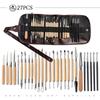 23-Piece Ceramic Carving Tool Set: Includes Pottery Knives, Silicone Pens, Clay Dotting Tools, and Roll-Up Case