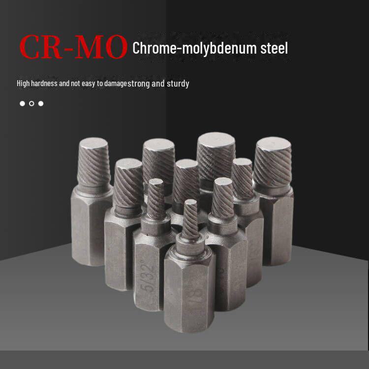 10-teiliger Schrauben- und Mutternausdrehersatz – Vielkeil für beschädigte Drähte und abgerutschte Muttern