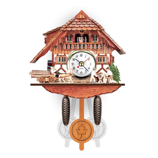 Antique Wooden Hanging Cuckoo Wall Time Alarm Clock Home Living Room Decoration