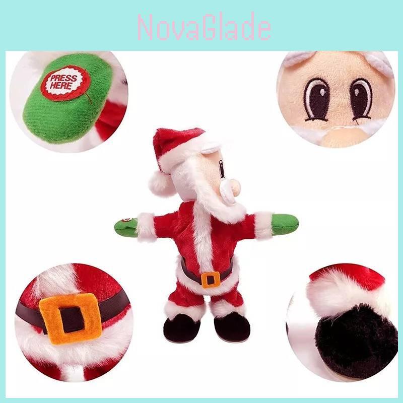Festive Christmas Dancing Santa Toy With Fun Music And Vibrant Red Fabric Design
