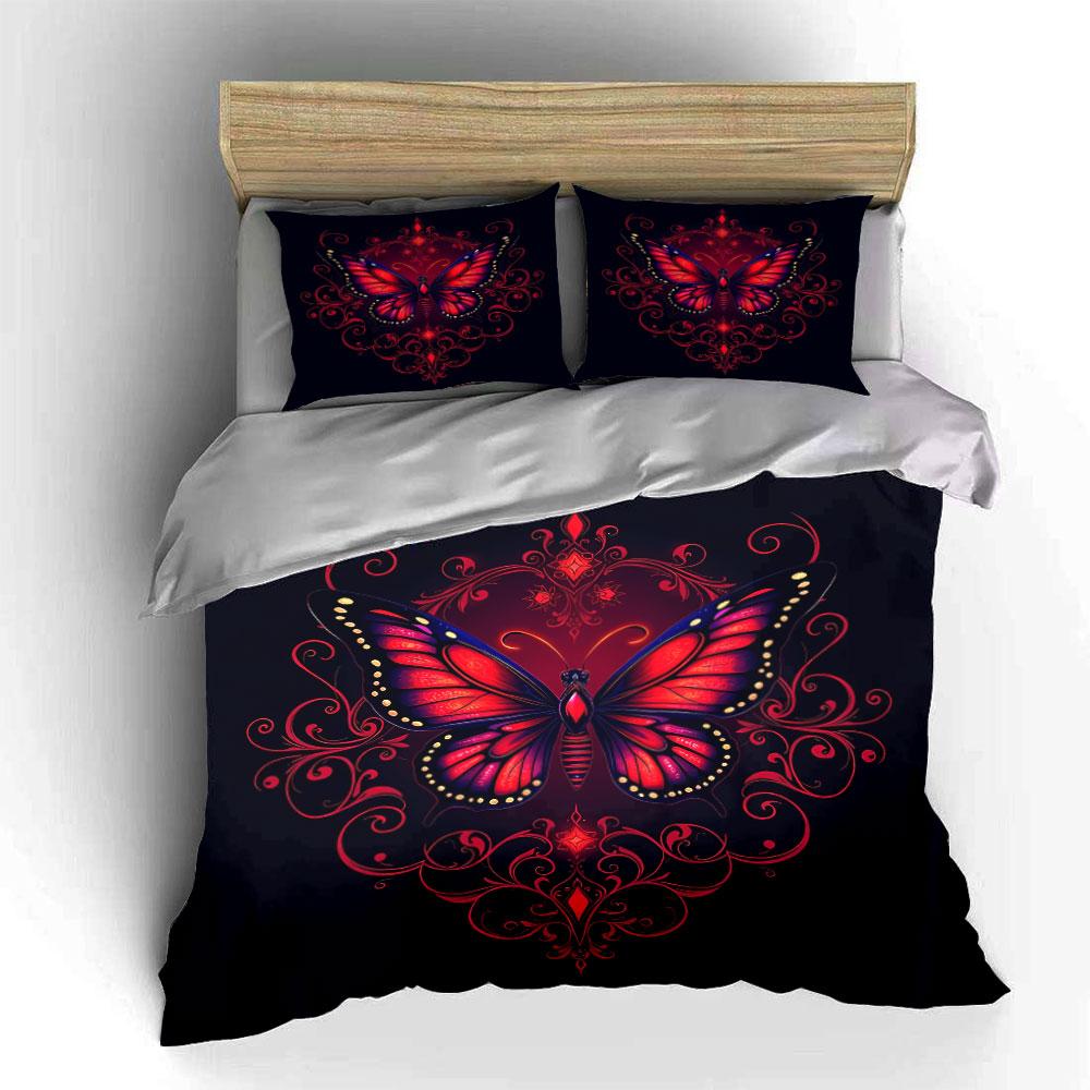 Butterfly Art Decorative Set Soft Comfortable Duvet Cover Bedding Set Included 1*Duvet Cover & 2*Pillowcases, Gift