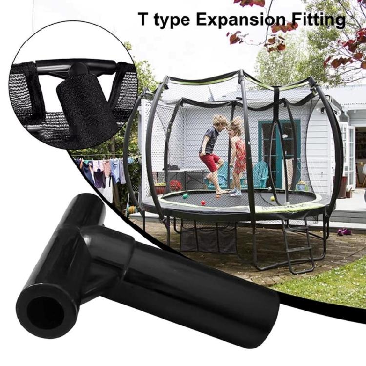 5Pcs T Shaped Pipe Sleeve Trampoline Enclosure Poles End Caps Protective Tube Trampoline T Joint Part Easy to Use