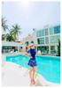 Women's Short-Sleeve Two-Piece Swimsuit: Slimming, Tummy-Covering; Ideal for Swimming, Hot Springs, Beach, or Surfing.