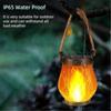 Dancing Flame Solar Lantern Magical Dancing Flames Outdoor Lights Solar Torch Lights Flickering Flames Hanging Waterproof Light