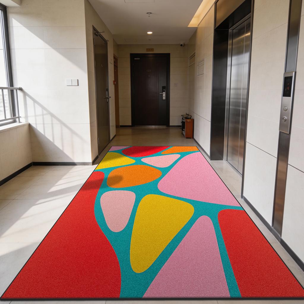 Modern Abstract Dopamine Style Entryway Carpet Fashion Decoration Foldable Washable Door Mat Home Living Room Non-slip Large Rug