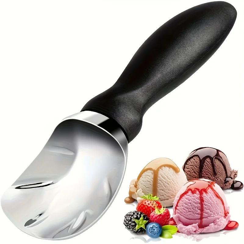 

Heavy Duty Stainless Steel Ice Cream Scoop with Comfortable Grip Handle – Professional Large Spoon for Gelato, Melon, Sorbet чёрный