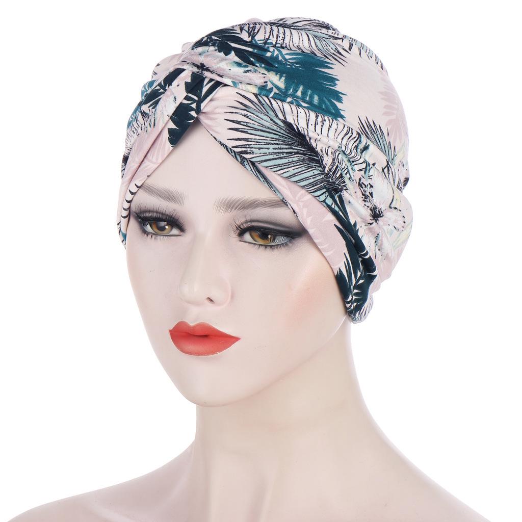 Floral Twist Leopard Print Headscarf Hat