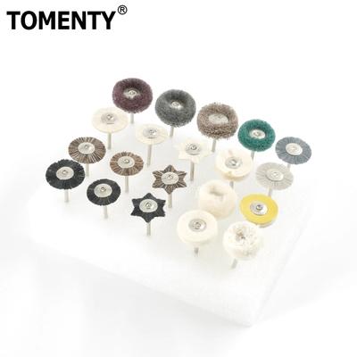TOMENTY – Kit de polissage HP de laboratoire dentaire, 20 pièces/ensemble, 2.35mm, pour le meulage de la céramique, de la porcelaine, brosse de polissage à basse vitesse, chamois en cuir