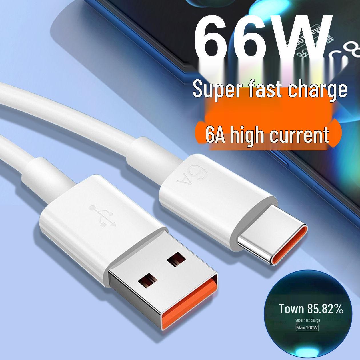 

240W Transparent Super Fast Type-C Charging Cable for Huawei, Vivo, Oppo, Honor 6A