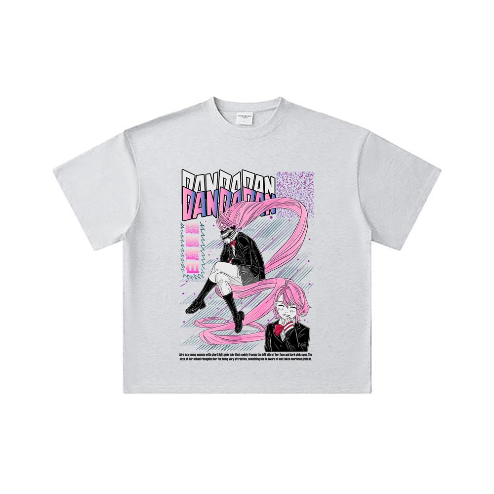 260 GSM Double Yarn 32 Count 100% Cotton Dandadan V2 Aira Print Unisex Heavy Cotton T Shirt