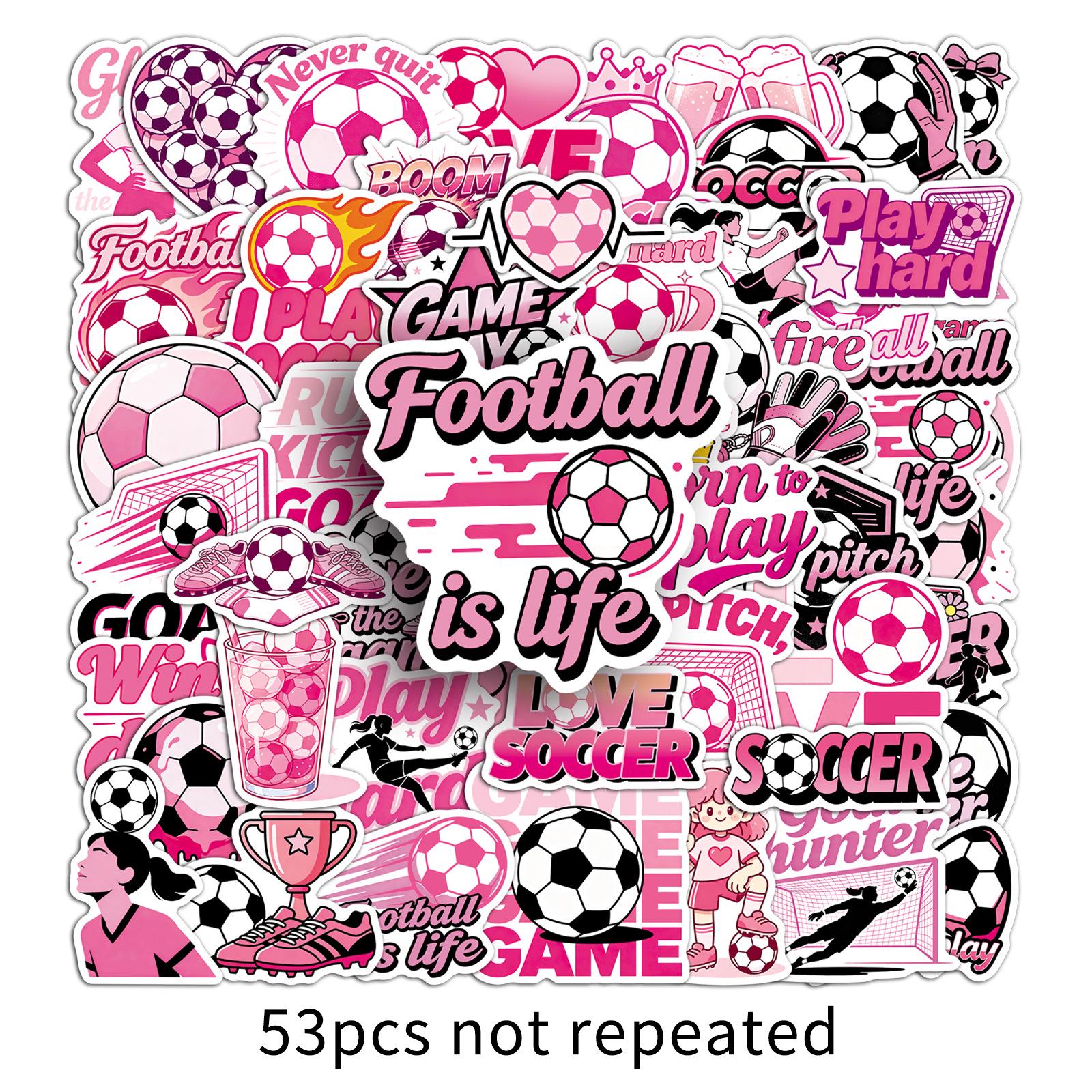 53 Pink Football Fun Sports Decorative Stickers for Phone Case & Bicycle