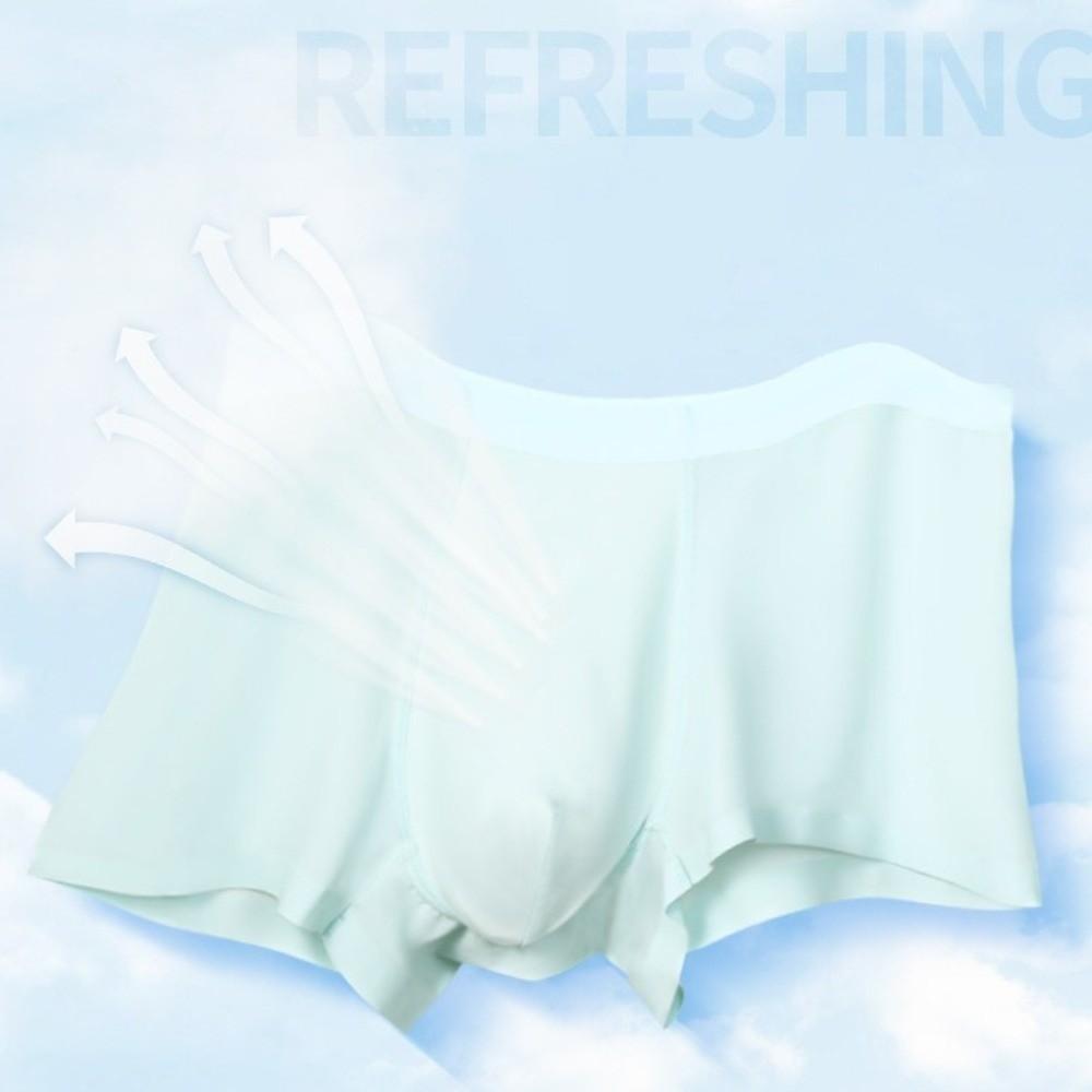 Solid Color Ice Silk Boxers Underpants Underwear for Men Fashion Men Boxer Briefs  Male
