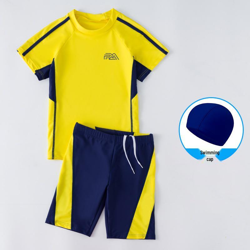 2024 Boys' Quick-Drying Split Swimsuit for Big Kids - Hot Spring Professional Swim Trunks