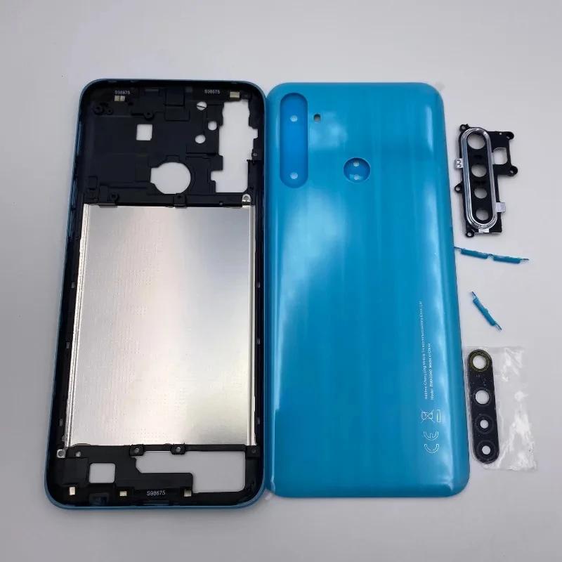 For Oppo Realme 6i Full Housing Middle Frame Battery Back Cover Case Panel Replacement Parts