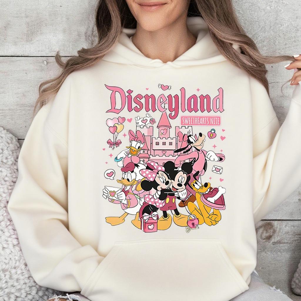 Disney Parent-child Valentine's Day Gifts: Mickey and Friends Multi-color Hoodies, Autumn and Winter Tops, Casual Sportswear