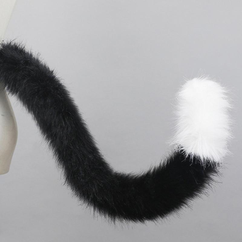 Animal Cosplay Costume Fauxs Furs Wolf Cats Foxes Tail and Cats Ears Headbands Halloween Party Costume Accessories