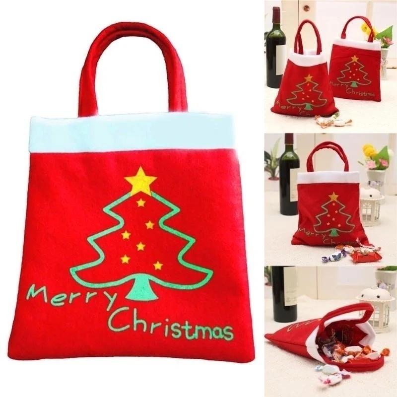 Süßigkeitentüte Kreativ Lustig Rot Frohe Weihnachten Süßigkeitentaschen Beutel Mini-Handtasche Weihnachtsdekoration Für Zuhause Party Neujahr Kindergeschenk