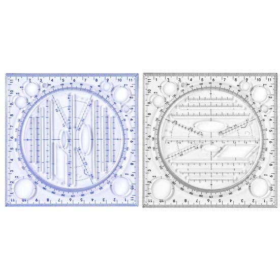 Precision Scale Measuring Ruler Round Corner Plastic Wide Application Geometric Ruler Drafting Tools