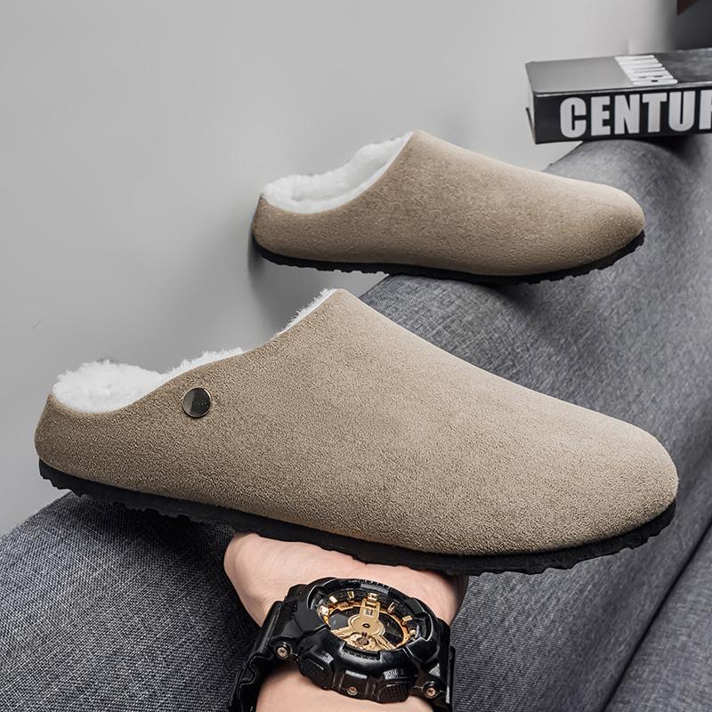 Heren Suède Leer Pantoffels Mules Dames Comfort Aardappel Schoenen Mode Voetbed Heren Klomp Schoenen met Voetboogsteun Kurk Winterschoenen