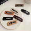 Candy Color Square Leather Hair Clip Geometry Side Clip Fashion Girl Hairpin  Girls
