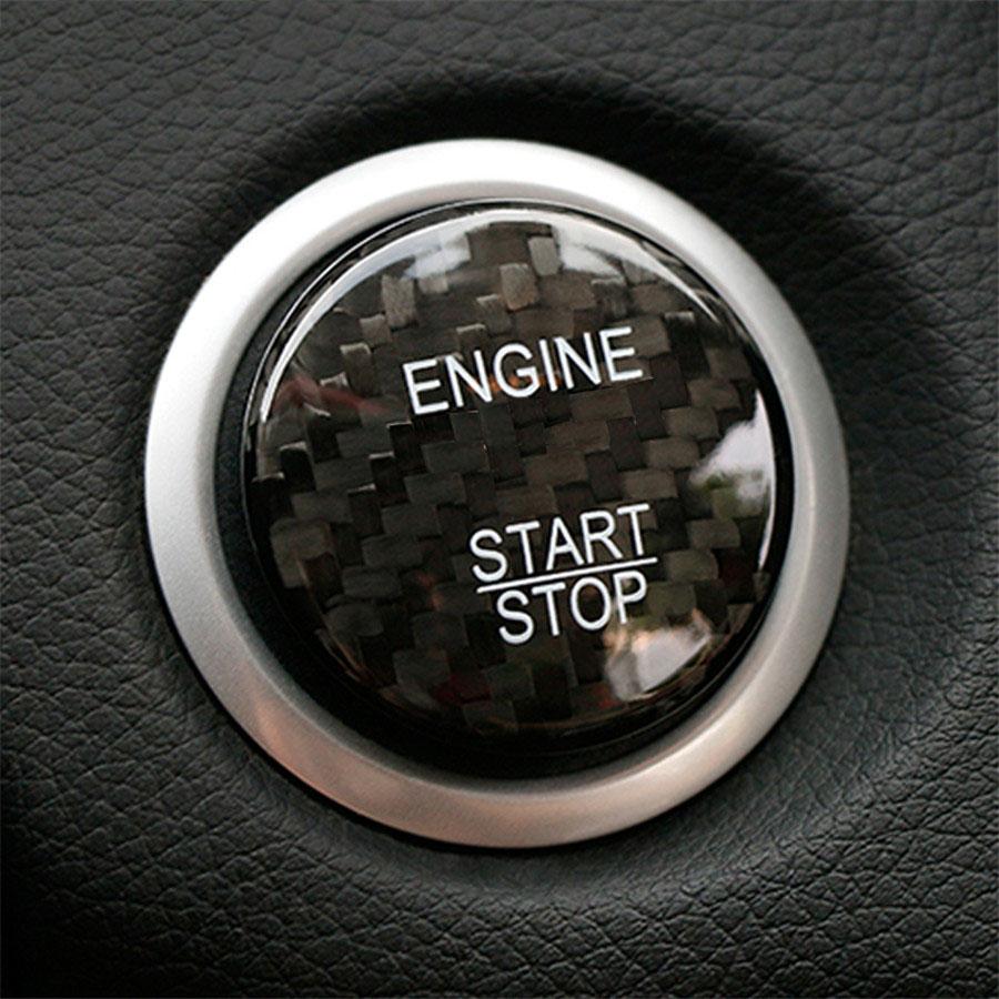 Samolepicí kryt tlačítka Start Stop motoru z uhlíkových vláken pro Benz třídy C GLC C200l