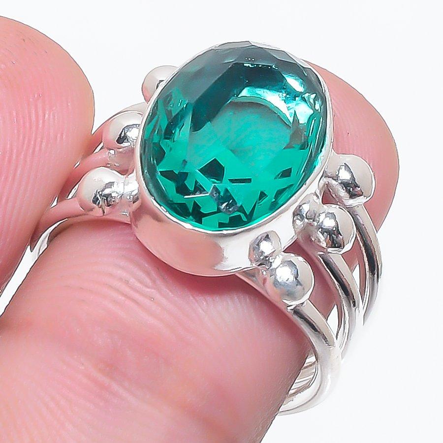 Indicolite Tourmaline Gemstone 925 Sterling Silver Jewelry Ring Size 7