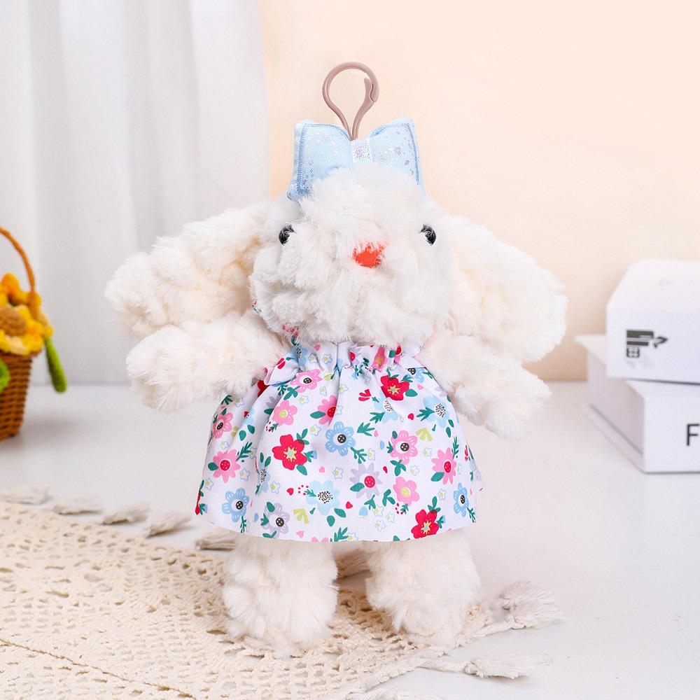 Rabbit Doll Plush Rabbit Keychain Bowknot Car Key Ring Creative Drooping Ear Rabbit Pendant  Gifts