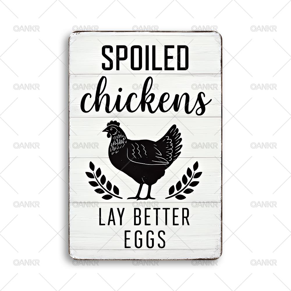 

Vintage Metal Tin Sign Ideal Gift x Inch Spoiled Chickens Lay Art Poster Metal Signs for Farm Garden Home Wall Decor Plaque 20x30cm（7.8x11.8inch）