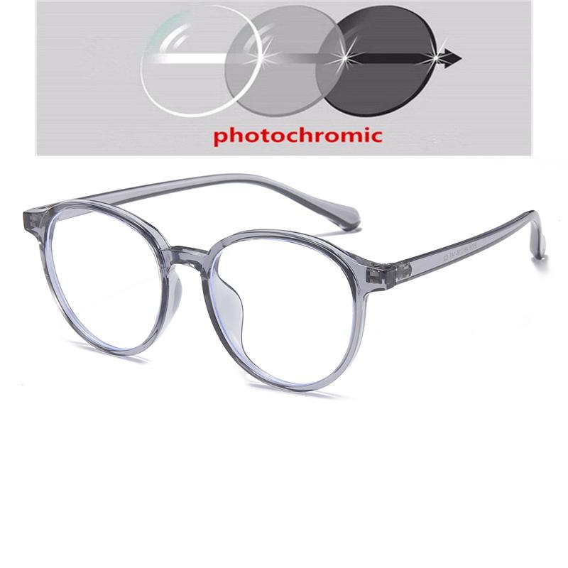 Transparent Blue Frame Blue Light Blocking Round Minus Diopter Glasses Prescription 0 To -6 0