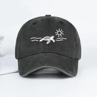 Turtle Sun Pattern Printed Baseball Hat Cute, Simple, Fashionable Duck Tongue Hat Breathable, Sunshade Comfortable