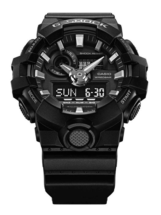 Casio Men's Resin 200M Water Resistant Analog Shock Resistant Quartz Watch GA-700-1A