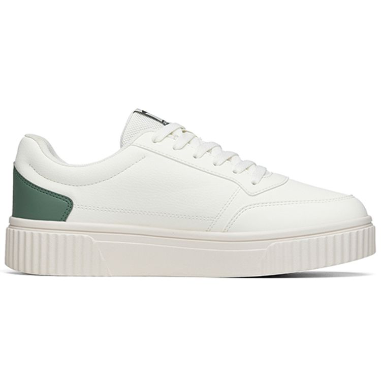 Anta Lifestyle Series Biscuit Shoes Synthetic Leather Non-Slip Shock Absorbing Wear-Resistant Low-Top Skate Shoes Men Sneakers White Green 912228005-3