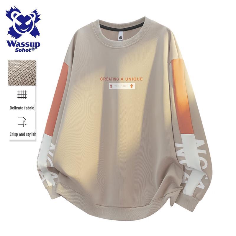 Wassup Sohot Men's Casual Long Sleeve Round Neck Sweatshirt