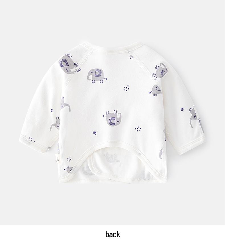 Newborn Boneless Pure Cotton Velcro Half-Back Pajamas - Spring/Autumn Style Baby Top