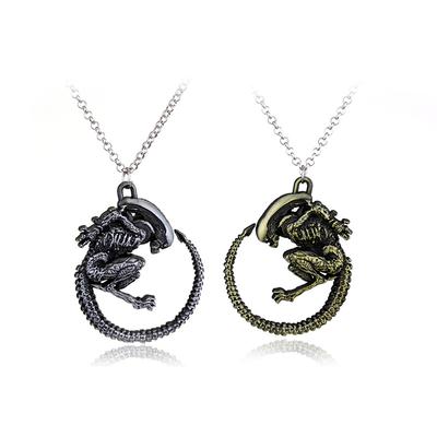 Gothic Witch Alien Necklace for Men Women Punk Chain Jewelry Accessory