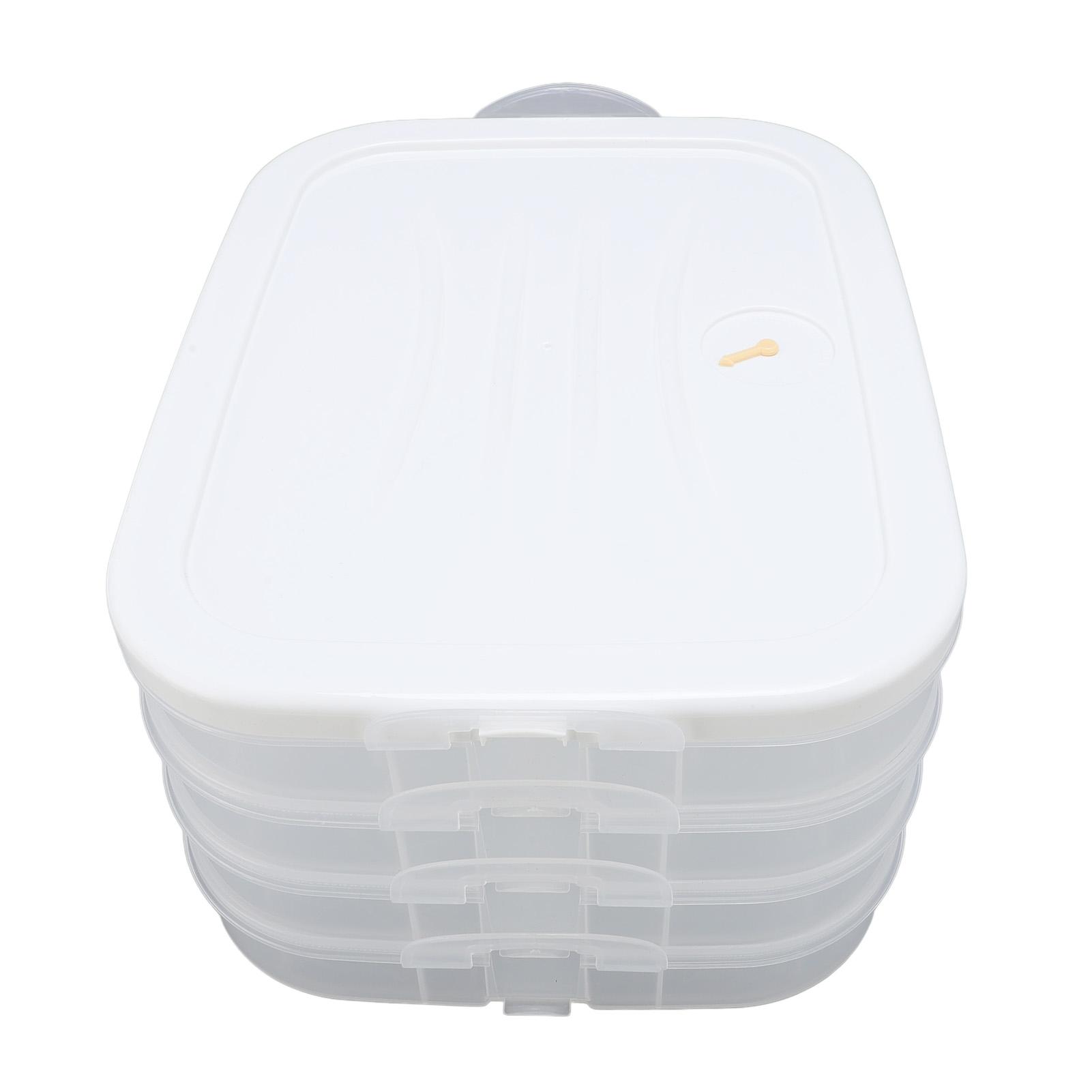 

4-слойный контейнер для хранения пельменей с крышкой, двойной замок, герметичный, штабелируемый контейнер для продуктов для кухни