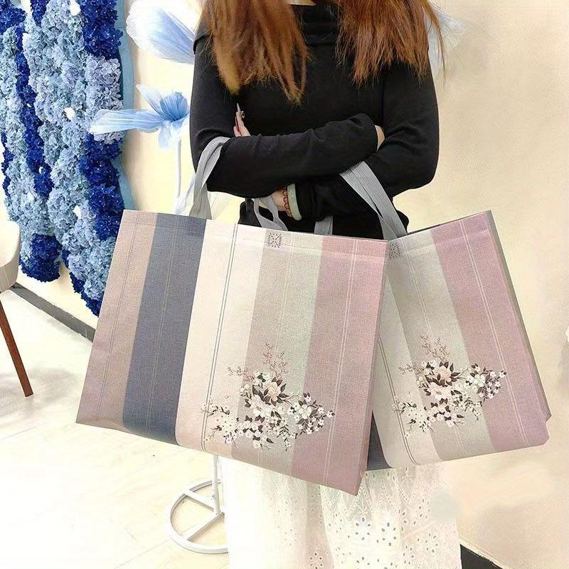 Full Size Colorful Patterns Simple Style, with Handle, for Party Gifts, Wedding Gifts, Birthday Gift Bags, Durable Handbags for Daily Decoration