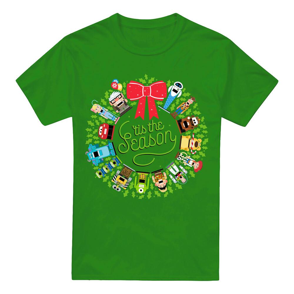 Toy Story Christmas Wreath Toy Story Monsters Inc Cars Up Mens T-Shirt L