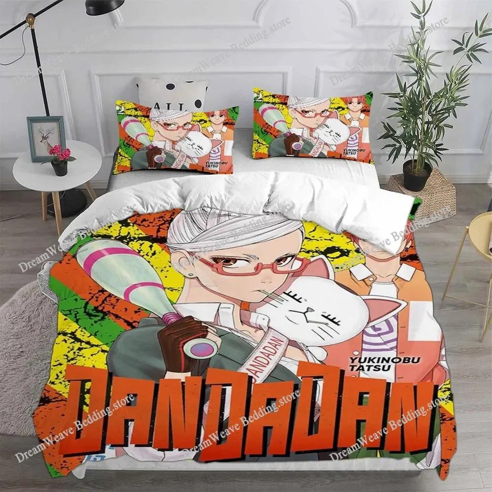 DAN DA DAN Set Biancheria da Letto di Lusso Anime Cartone Animato Giapponese Set Copripiumino Coperta Singola Matrimoniale Dimensioni Stampato Tessile per la Casa