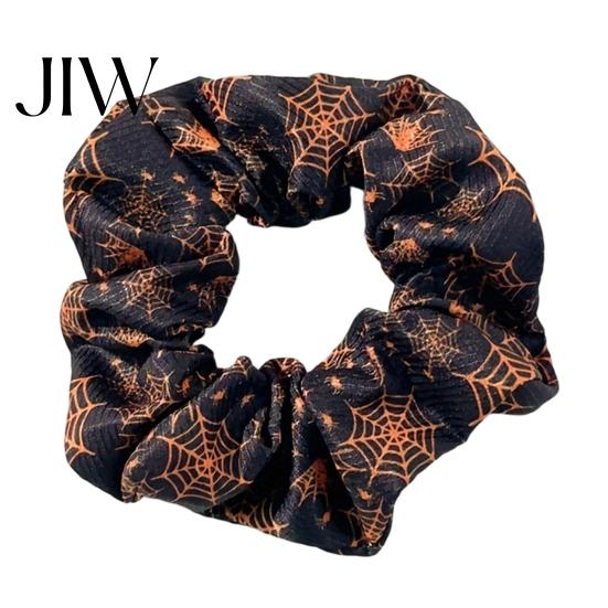 Soft Elastic Ponytail Holders Halloween Hair Ties, High Elasticity Scrunchies, Stretchy Bands with Ghost Witch Accessories Hat Bat Spider Web
