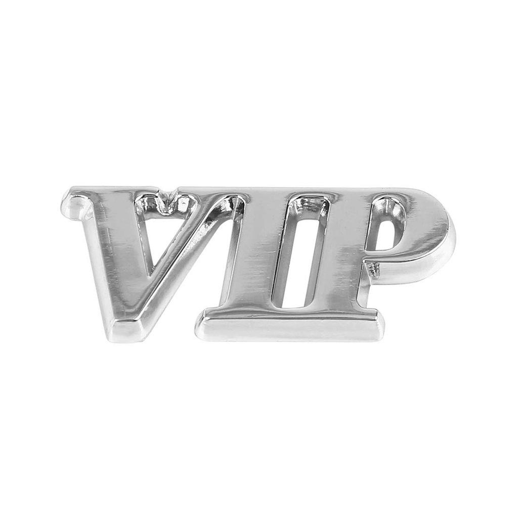 uxcell Car Sticker Silver Tone VIP Shape Car Body Metal Decorative Emblem Badge Decal Sticker