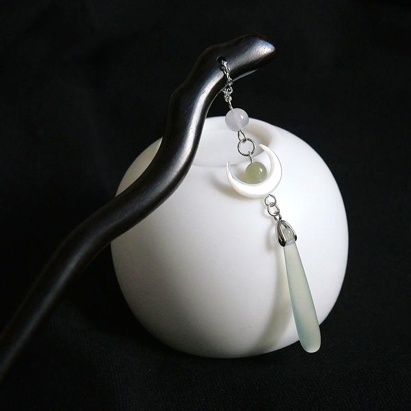 

Фея древности в китайском стиле Ханьфу Луна любовь в одном стиле заколки для волос с кисточками черное дерево 18 см