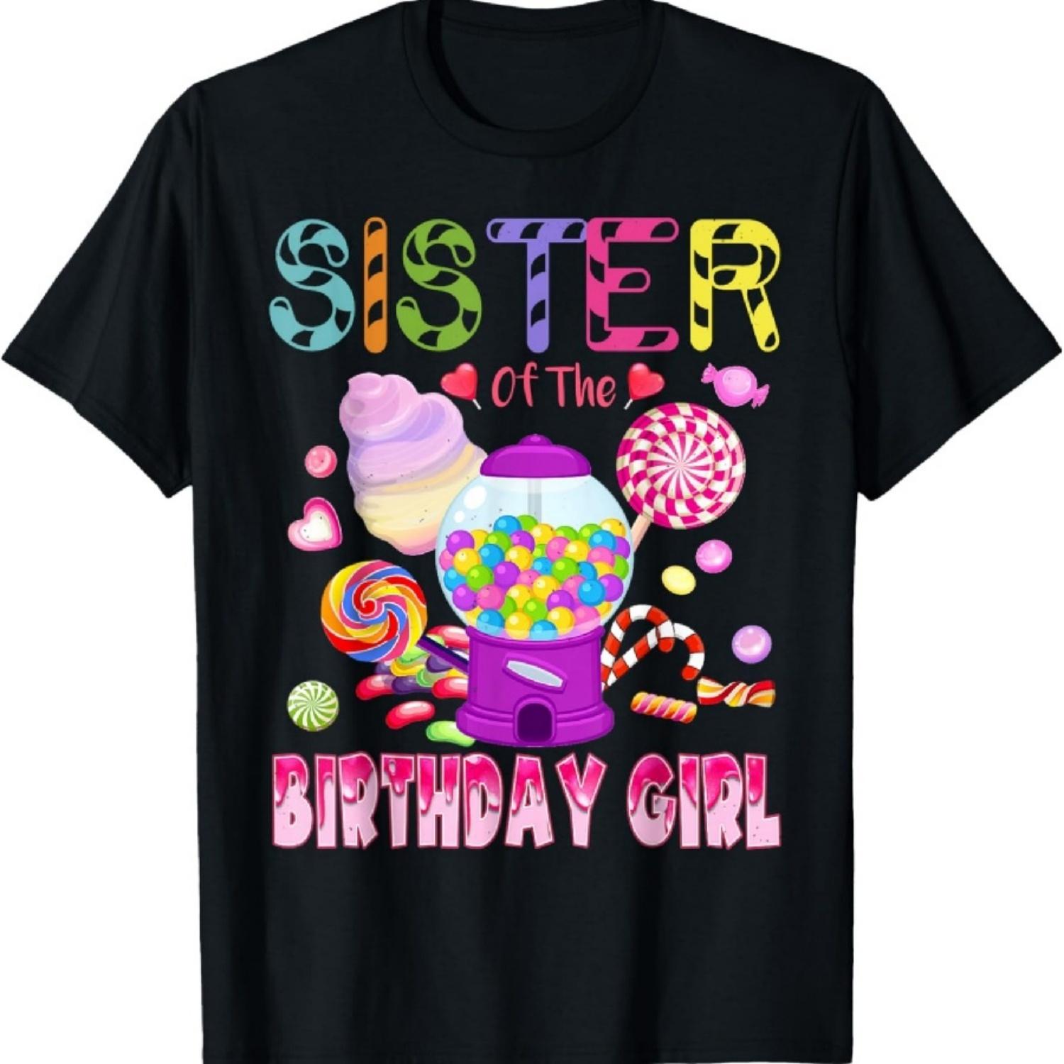 

Сестра девочки, получающей подарки на день рождения, футболка с конфетами Candyland XXXXXL чёрный