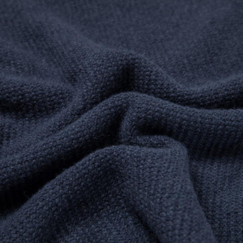 Wollpullover Herren Winter Warmer Herren-Kaschmirpullover Reißverschluss Halber Rollkragen-Strickpullover