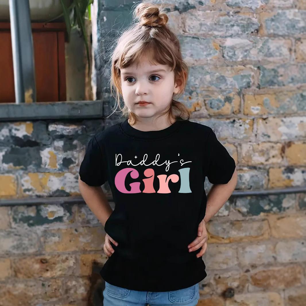 

Girls Casual T-shirt - Summer Children s Fashion Short-Sleeved T-shirt 1-2Y чёрный