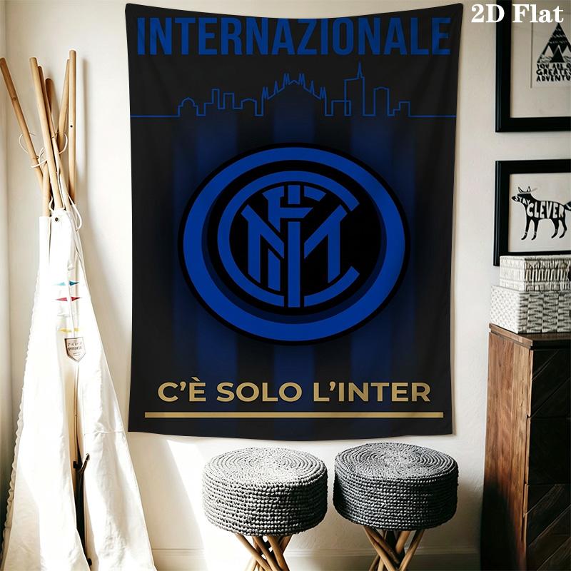 Inter Milan Logo Wallpaper Threepiece Set 1 Duvet Cover 2 Pillowcase Without Core Soft And Comfortable Christmas Birthday Gift