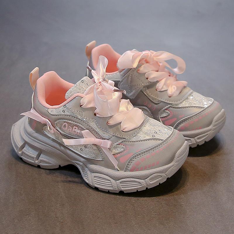 Children's sports shoes autumn and winter girls' shoes new women's treasure winter velvet shoes older children's dad shoes cotton shoes